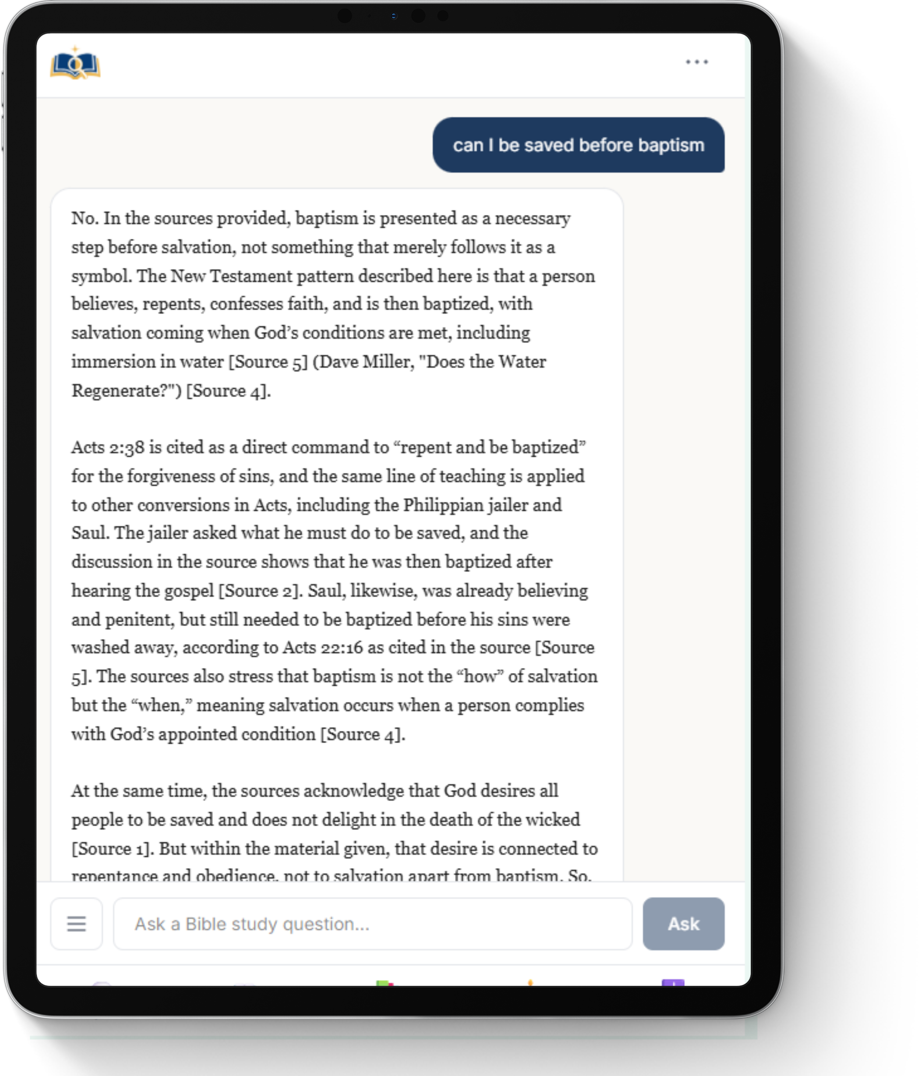 Berean Study on tablet